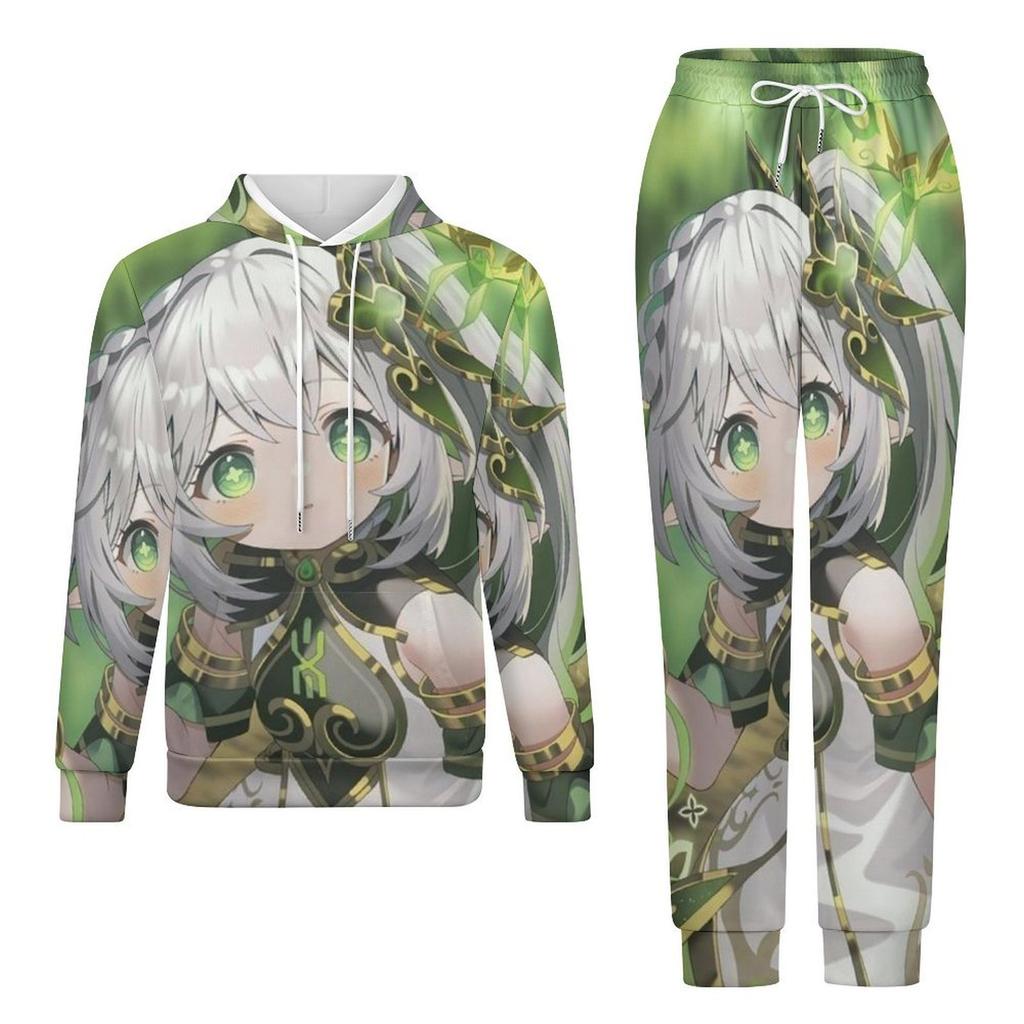 Popular Game Genshin Impact Cosplay Hoodies Set Male 3D Print Anime Tracksuit Jogging Outfits Harajuku Men Women Hoodie 2pcs Set