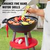 SucceBuy 28PCS BBQ Grill Toy Set Montessori Cooking Barbecue Simulation Food Playset Kids Kitchen Toys for Girls Birthday Gifts
