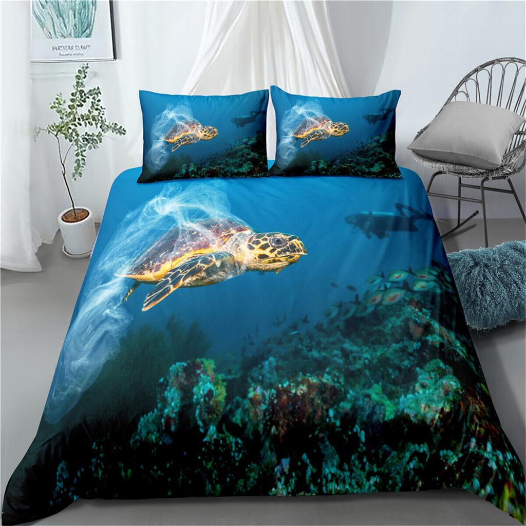Sea Turtle Single/Double/Queen/King/Super King Bed Duvet Doona Quilt Cover Set