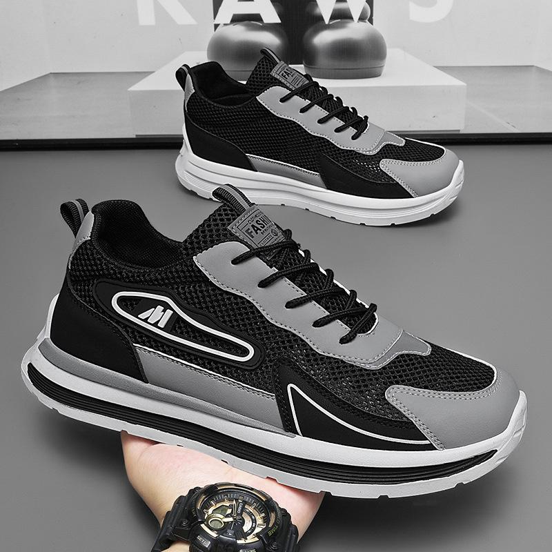 Summer men's shoes new breathable hollow mesh shoes men's trend versatile platform sports shoes casual dad shoes
