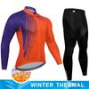2025  Winter Thermal Fleece Cycling Jersey Set Man's Long Sleeves Cycling Kits Mountain Bike Jersey Road Bike Cycling Suit