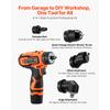 SucceBuy Cordless Drill Driver Metal Chuck Drill Driver Kit with Lithium Batteries and Charger Tool Box for Wood Metal Drilling