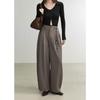 Mixiu Women's High-Waist Carrot Pants with Decorative Tie