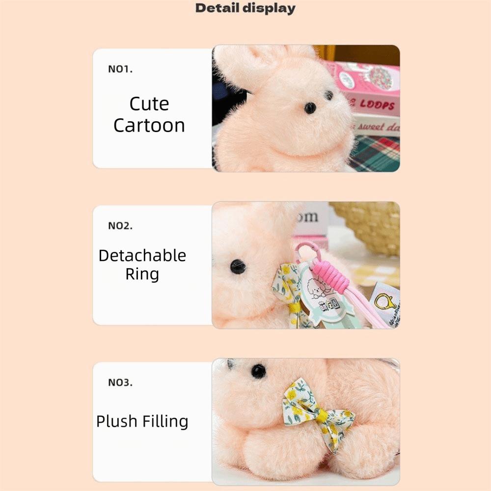 Plush Material Plush Bow Rabbit Keychain Decoration Bunny Bag Pendant Stuffed Keychain  Couple