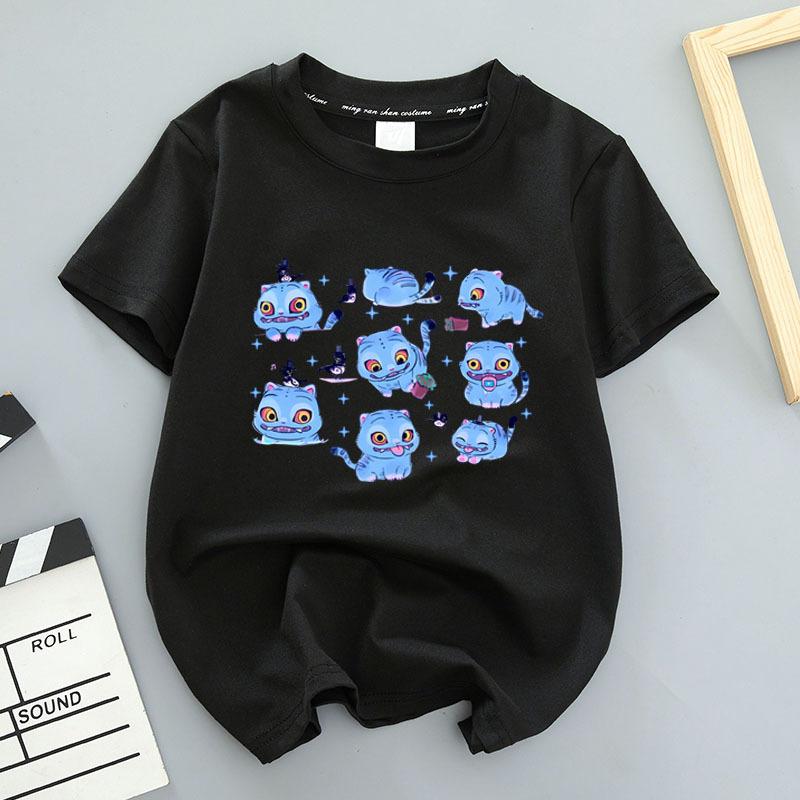 Witch Hunter Series Unisex High-quality Comfortable Breathable Loose Black Pure Cotton Printed T-shirt