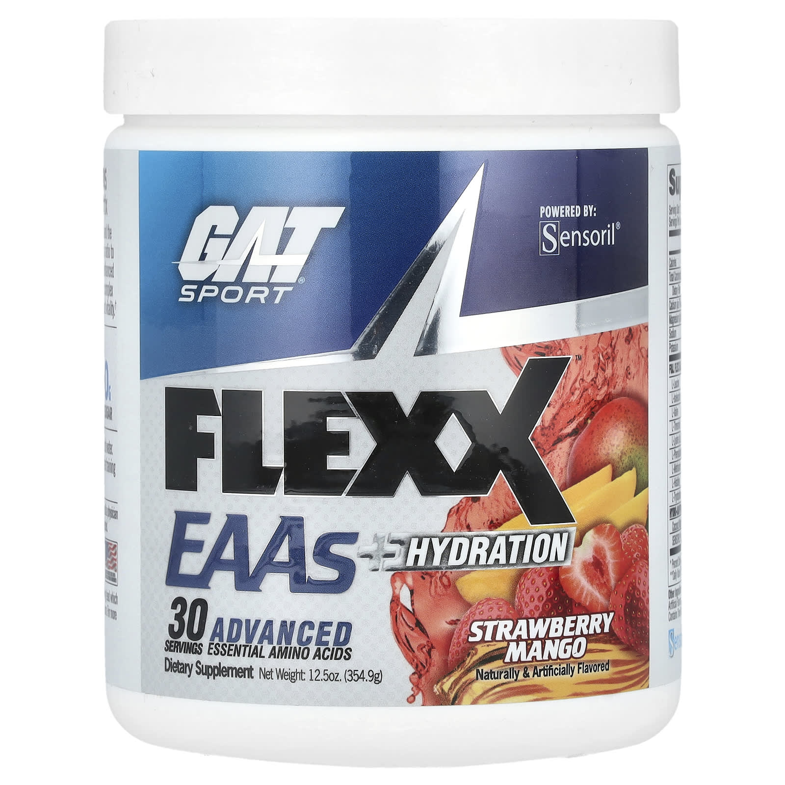 

GAT, Flexx EAAs + Hydration, Strawberry Mango Flavor, 12.5 oz (354.9 g)