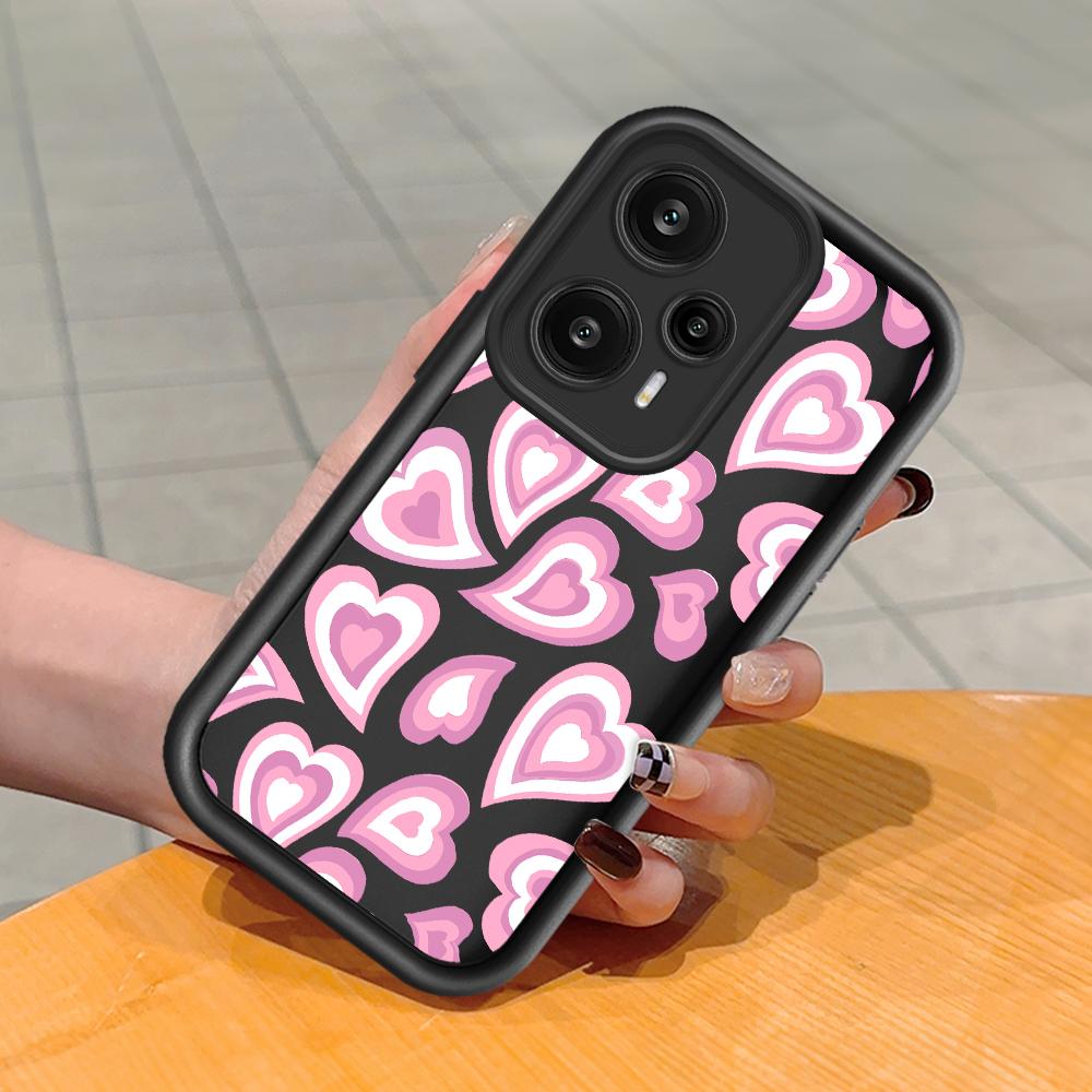 Soft Silicone Square Ladder Printing Pattern Phone Casing Full Cover Camera Shockproof Protection Rubber Case for Xiaomi Redmi