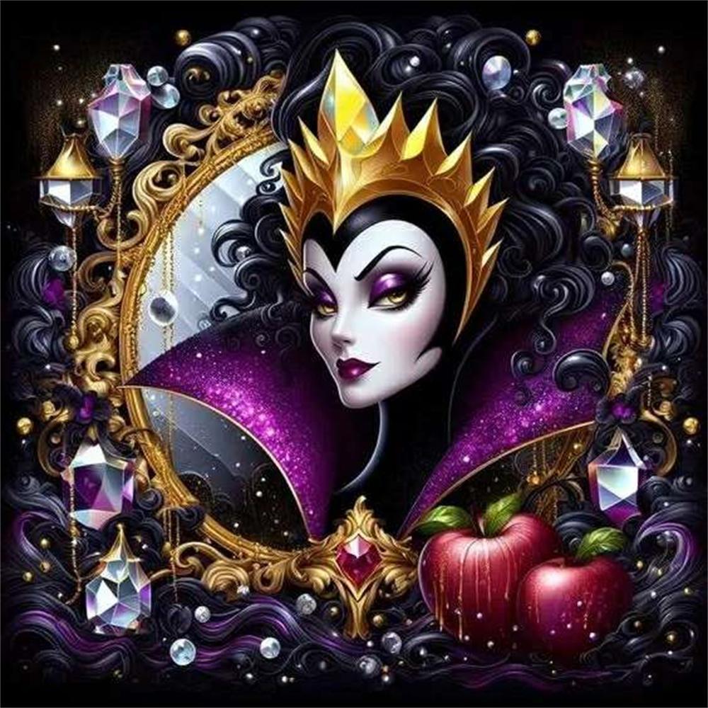 Disney Villains Puzzle Pattern Cross Printed Square Art Diamond Painting 5d Stitch Mosaic New Collection Big Size Children