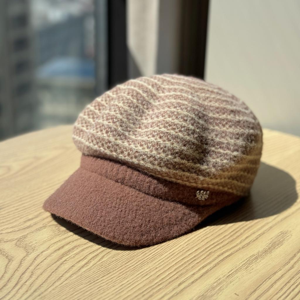 Autumn and Winter Tweed Octagonal Hat Korean Style Three Dimensional Newsboy Hat Elegant Peaked Hat Beret Trend