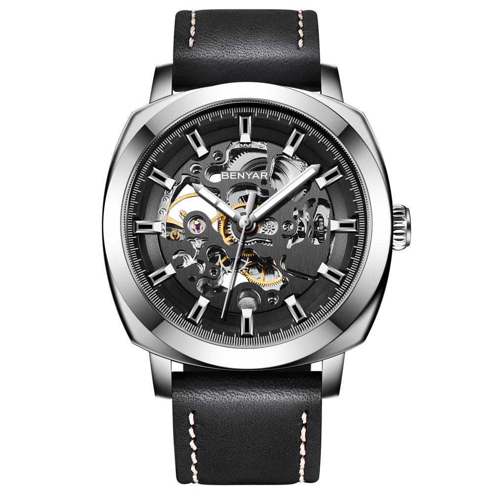 BENYAR Men's Skeleton Automatic Waterproof Watch 5121