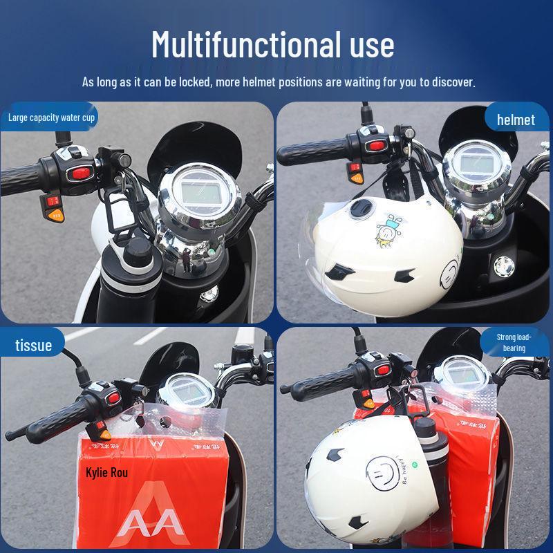 Universal Electric Vehicle Helmet Lock with Key Hook for Motorcycle Safety