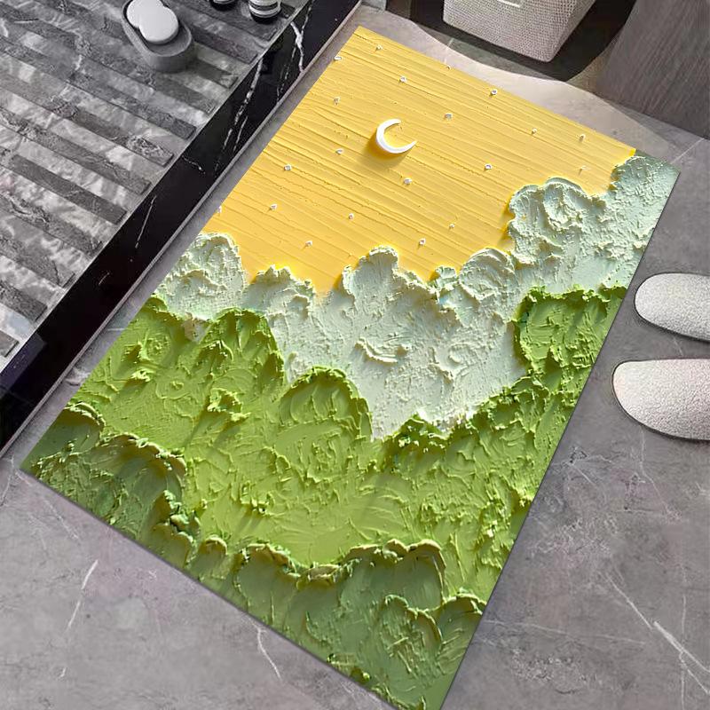 

Diatom Mud 3D Oil Painting Floor Rug Door Mat Home Non-slip Mat Toilet Bath Moisture-wicking Cushion Durable Durable 40 * 60cm