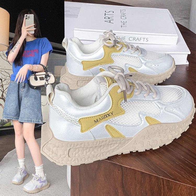 Netzschuhe Freizeitsportschuhe Damen 2025 Sommer neue Damenschuhe rutschfeste Plateau Reiseschuhe atmungsaktives Mesh Dad-Schuhe