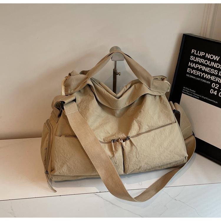 

Вместительная легкая сумка-тоут с несколькими карманами, женская, лето 2025, новая, для активного отдыха, путешествий, в спортивном стиле, через плечо, кроссбоди хаки