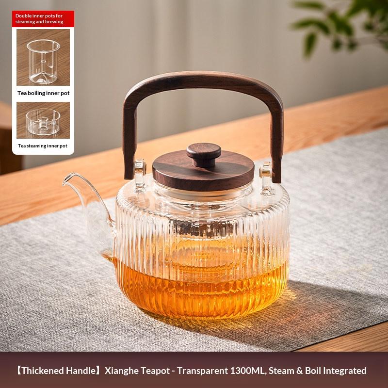 Gianxi Glass Tea Pot  Heat-Resistant Kettle  Can Be Fired  Ceramic Stove  Enclosed Stove  Steaming Kettle Tea Set