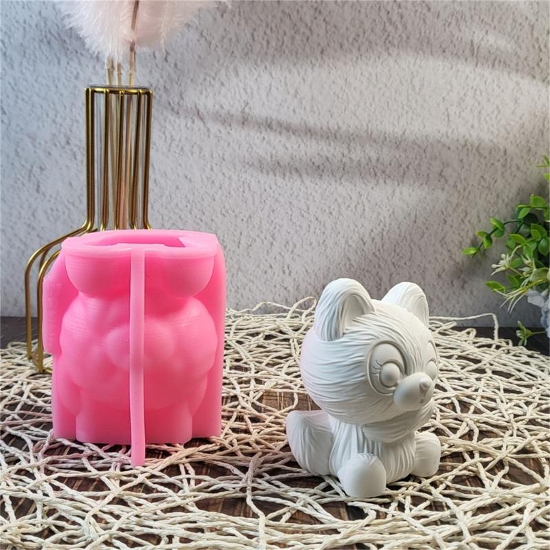 3D Foxes Silicone Moulds Animal Candle Molds Handmade Ornament Molds Epoxy Resin Molds Plasters Molds for Candle Making