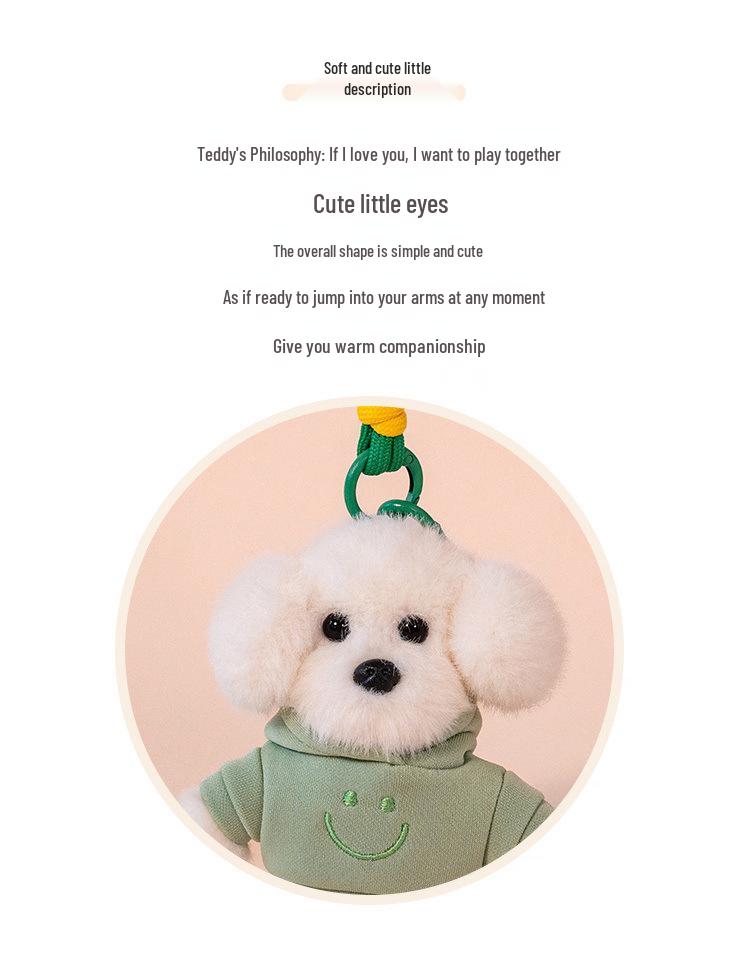 Adorable Plush Puppy Hoodie Keychain - Charming Bag Accessory & Gift for Friends