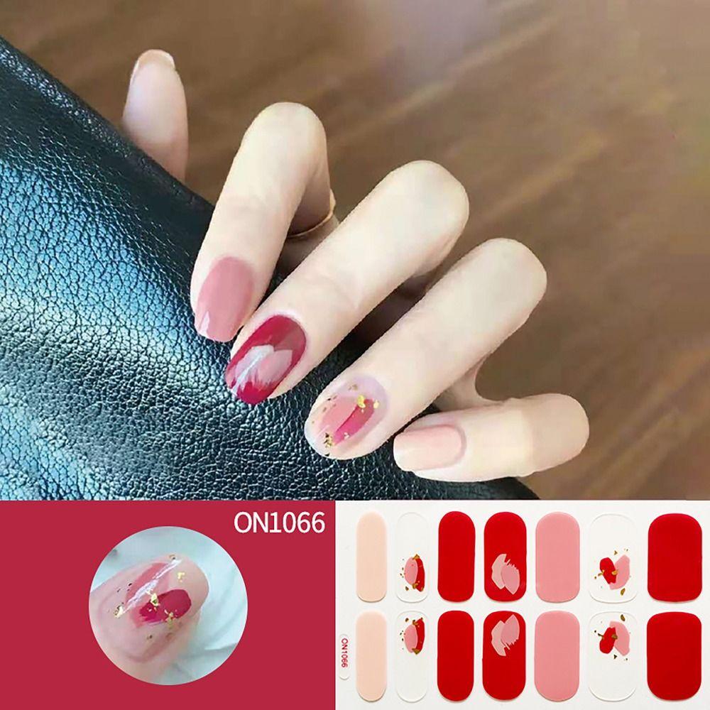 Floristic Nail Patch Semi Cured Gel Nail Polish Strips Gel Nail Stickers  DIY NAil Art Making