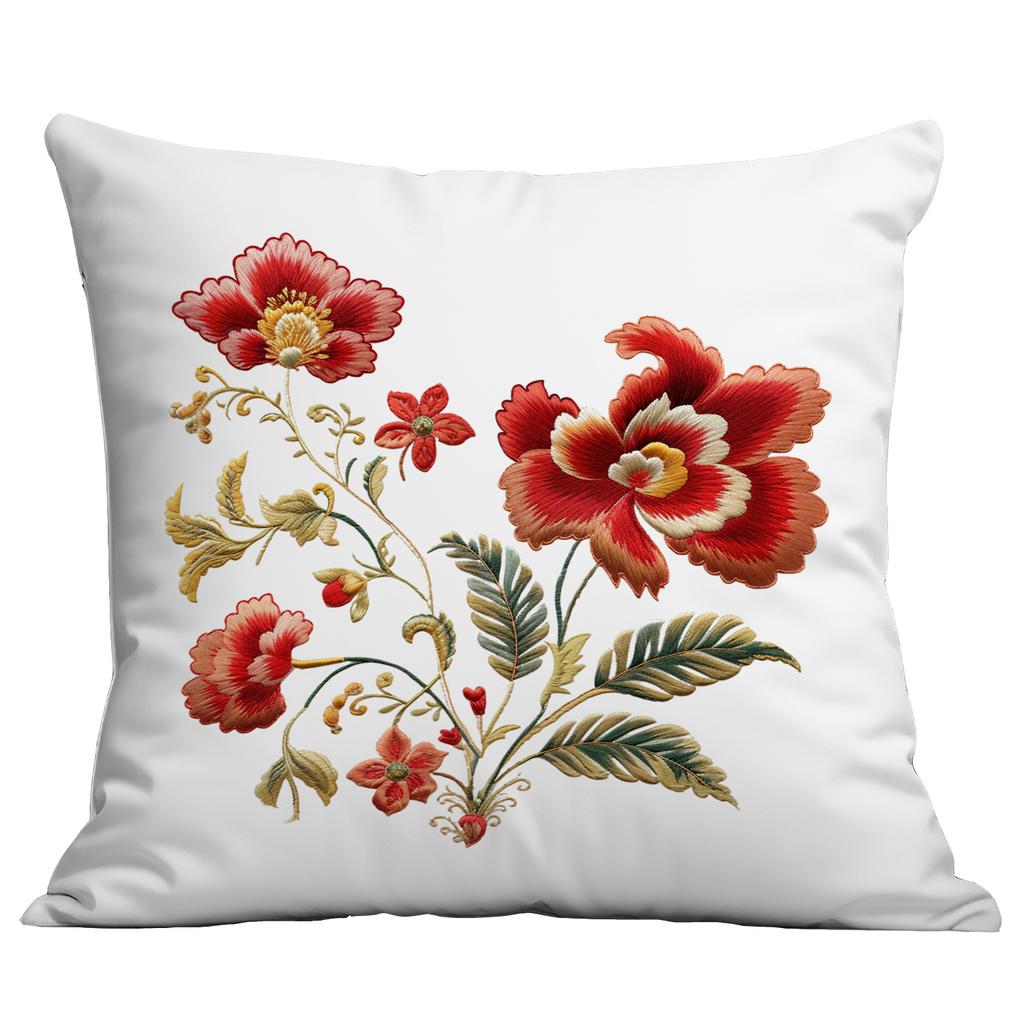 Spring and Summer Imitation Embroidered Flower Pillowcase Home Sofa Living Room Pillowcase New Style Pillowcase