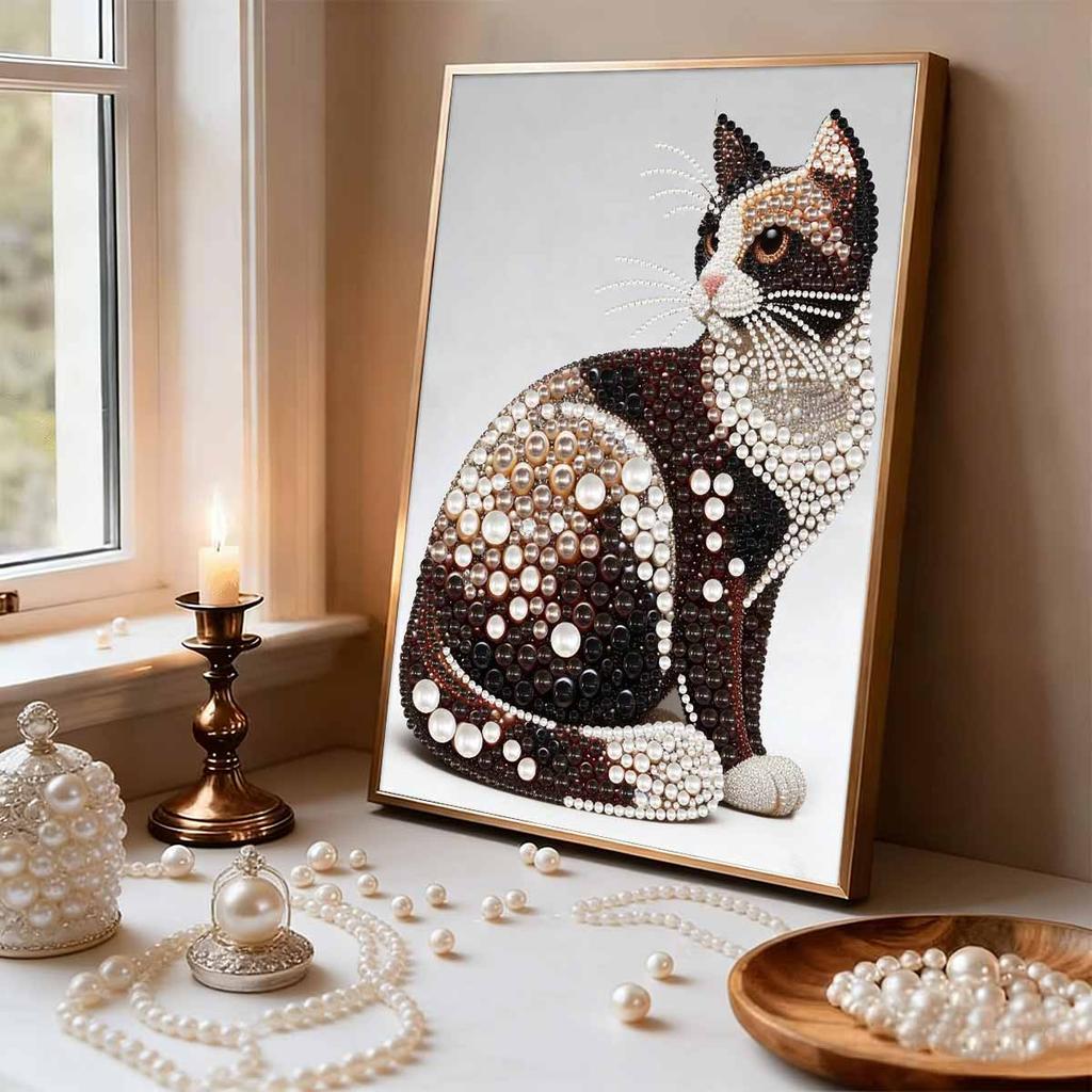 Pearl Painting Kit Domestic Cat Theme Frameless Handicraft DIY Bedroom Decoration Living Room Wall Art Room Decoration Art Craft Decoration