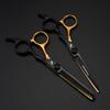 6.0 Inch High Screw, Black, Black Gold Paint, Hair Scissors, Hair Scissors, Flat Scissors, Thin Scissors 03-05