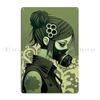 Girl With Gas Mask Zombie Soldier with Gasmask Metal Plaque Retro Wall Cave Wall Decor Designs Wall Plaque Tin Sign Poster