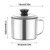Stainless Steel Grease Strainer Oil Soup Separator Convenient Multi-use Oil Filter Storage Pot for Restaurant, Cafe
