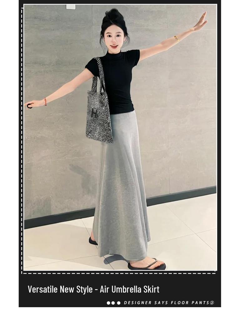 Women's Slim-Fit Knitted Midi Skirt, 2025 Autumn/Winter Collection: Gentle Temperament, High-End A-Line Pencil Fishtail Design.
