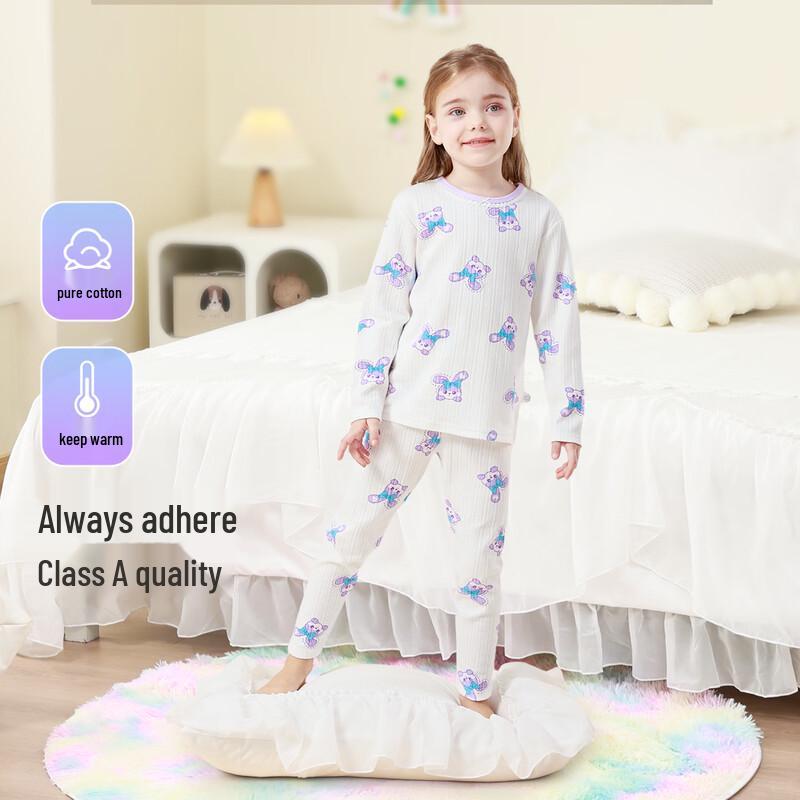 DEESHA Girls' 100% Cotton Long Sleeve Pajama & Home Wear Set