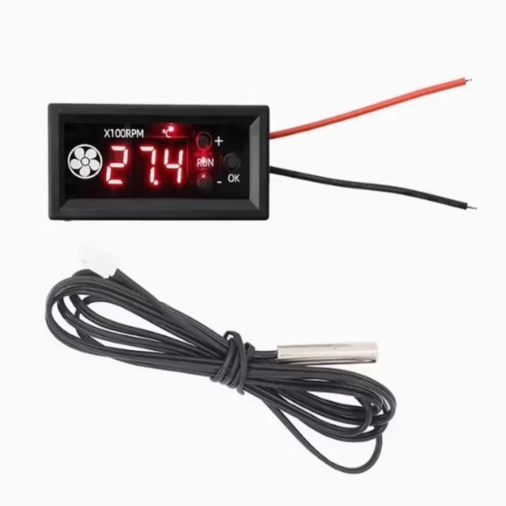 

DC12V 3A Цифровий контролер вентилятора PWM з дисплеєм, 4-контактний, регулятор температури, 4-провідний, вимкнення при низькій температурі