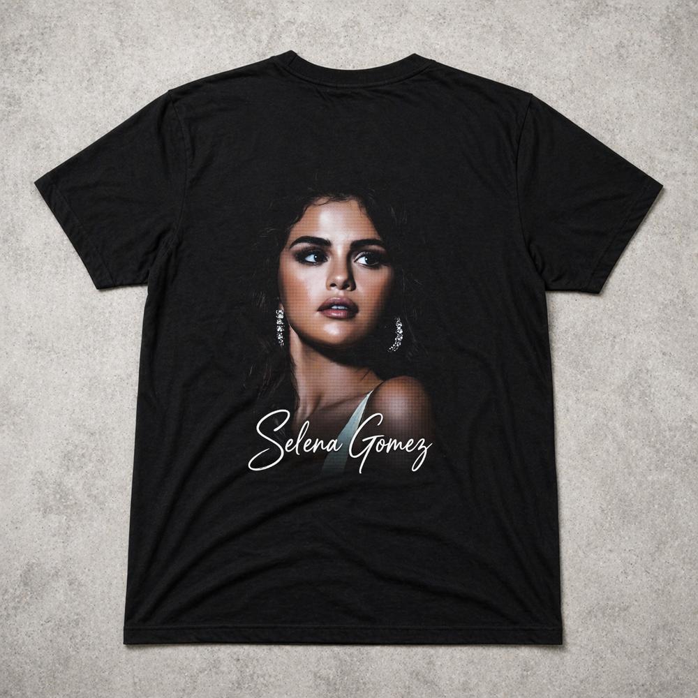 Selena Gomez T Shirt Pop Star Graphic Tee Adults Kids Black Gift 2XL