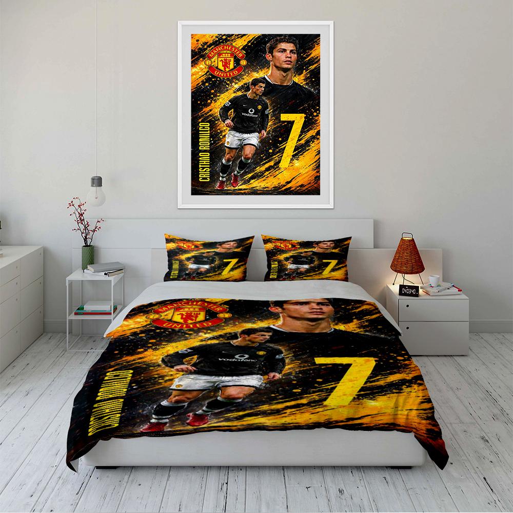 Manchester United Ronaldo Bedding Set Bedding Set (1 Duvet Cover, 2 Pillowcases, Duvet Not Included)