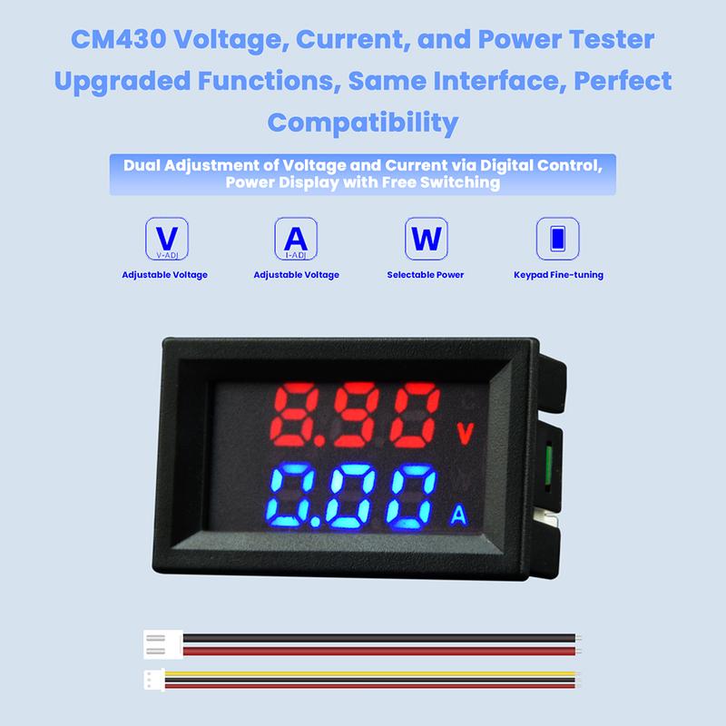 CM430 DC 4-30V 10A Voltmeter Ammeter 0.28" LED Digital Amp Volt Meter High Quality Voltage Gauge Fine Adjustable Voltage&Current