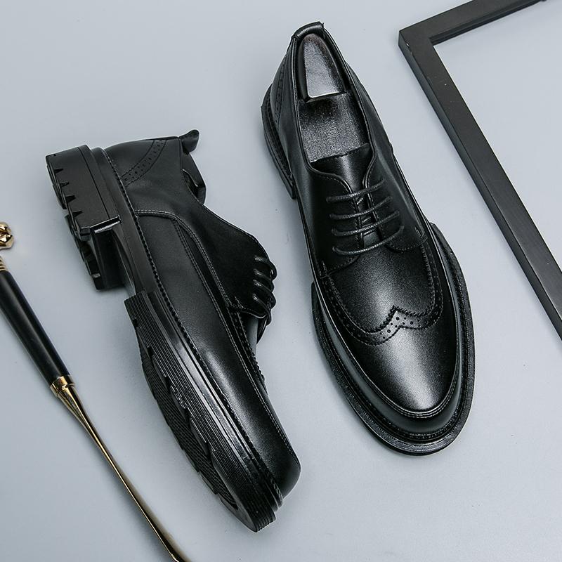 Spring New Men's Oxford Shoes Lace Up Business Low Heel Brand Designer Leather Shoes Outdoor Casual Shoes Gentlemen's Wedding