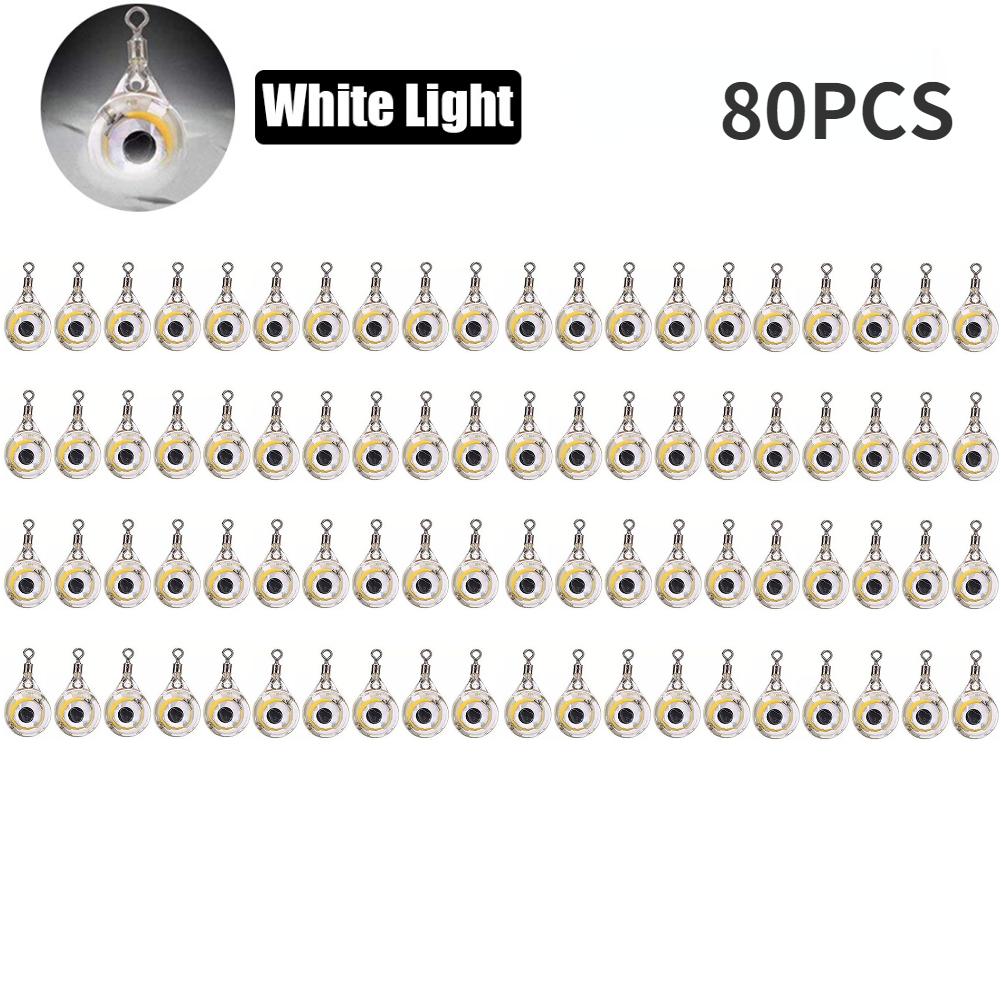 10-200pcs Mini Fishing Lure Light LED Deep Drop Underwater Eye Shape Squid Fish Bait Luminous Lure for Attracting Fish