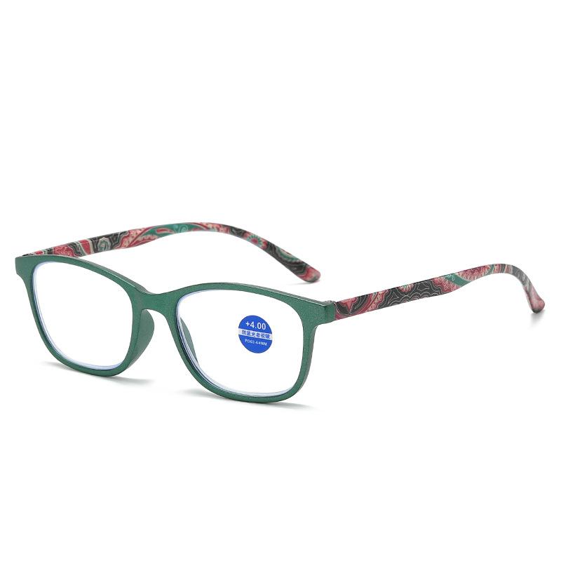

Очки для чтения UnisexFashion 2024 года, новые квадратные очки против синего света и пресбиопии, винтажные компьютерные оптические очки +1,0~+4,0 +100 зелёный