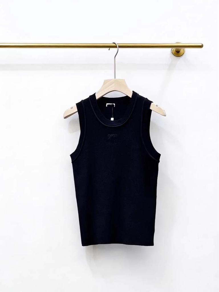 Nanyou 26 Spring/Summer Women's Embroidered Logo Casual Vest - Basic, Solid Color, Versatile Style