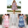 Floral Knit Sleeveless Midi Dress With Relaxed Fit For Summer Casual Wear