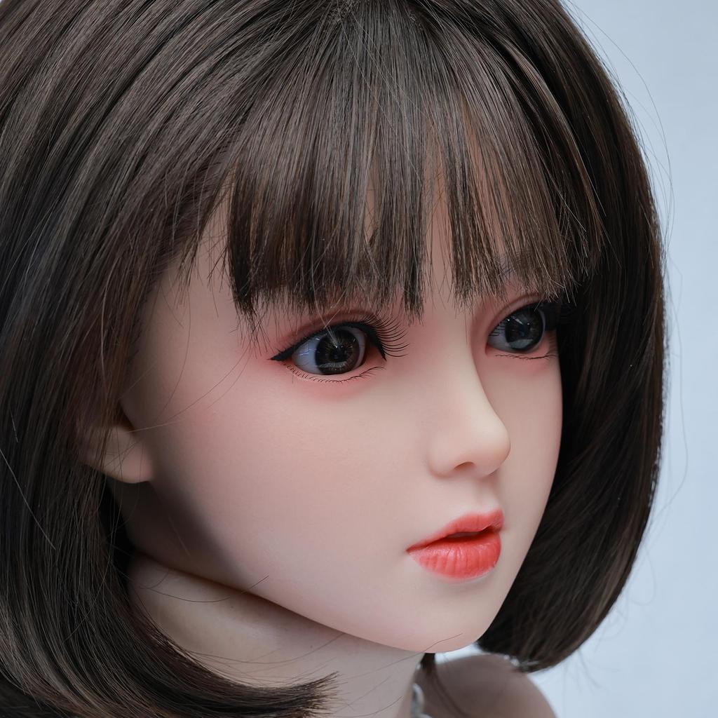 100% Silicone Sex Doll Head Standard Wig Suitable for 130-180CM Solid Dolls Body M16 and Standard Bolts 2 Connection Methods GJ-TF007