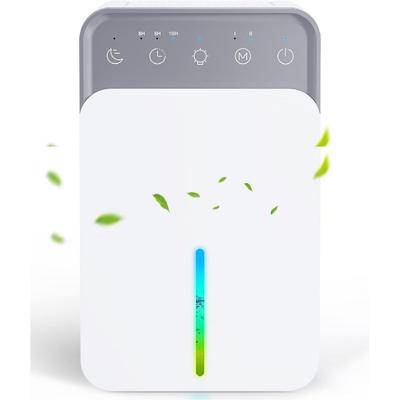 Electric Dehumidifier, Room Dehumidifier with Sleep Mode, Timer, Car Defrost, Coloured LEDs, Against Moisture/Mould for Bathroom, Bedroom, Office