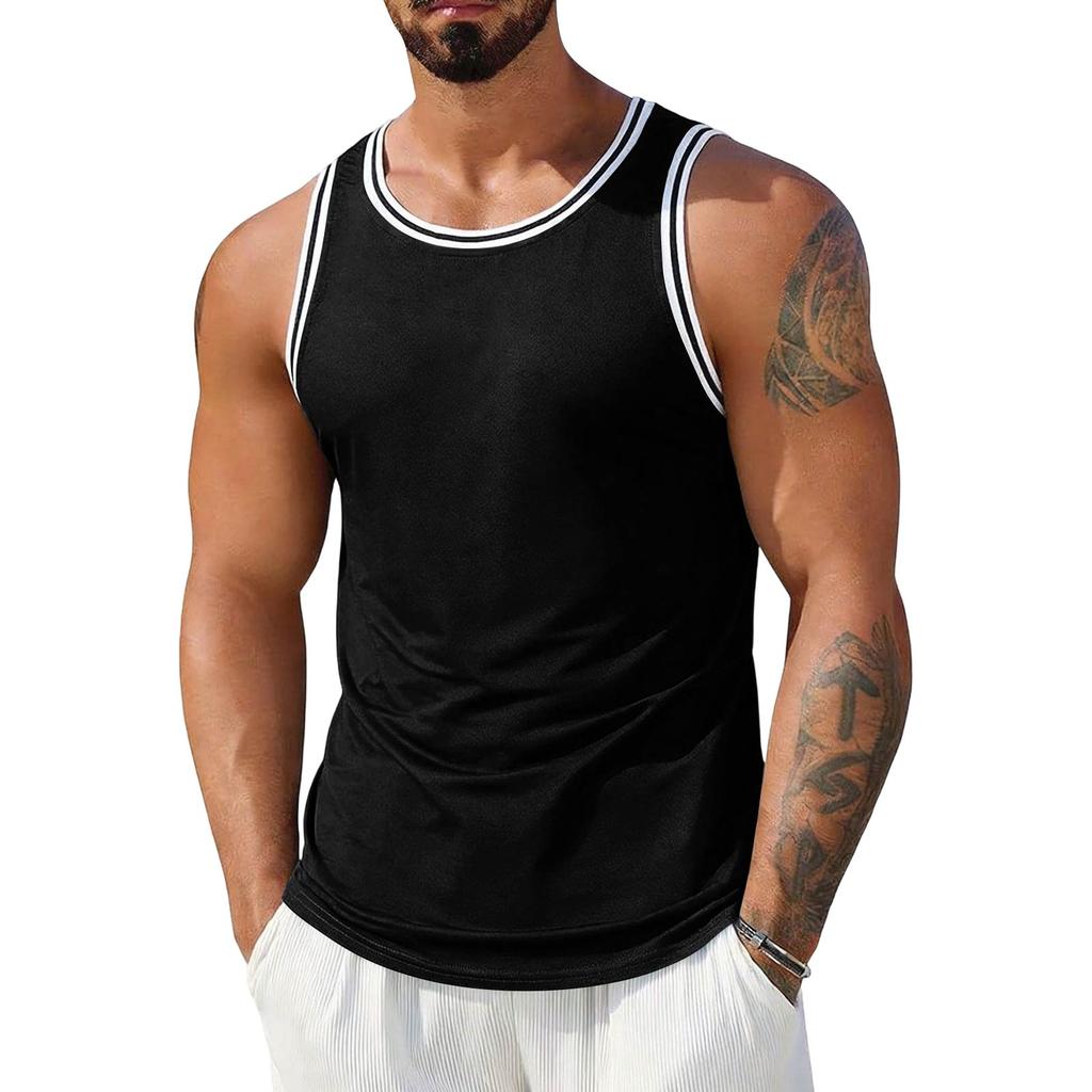 Men's Sleeveless Athletic Tank Top Lightweight Quick Dry Gym Workout Muscle Fit Sports Vest for Summer Training and Casual Wear