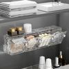 Space Saving Wall Mount Bathroom Storage Box Craft from Sturdy Plastic Portable for Small Bathrooms and Toiletries