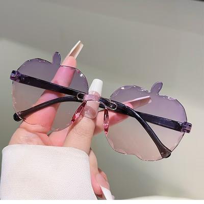 New Apple Shape Sunglasses for Kids UV400 Protection Trendy Cute Baby Sun Glasses Mirrored Lens