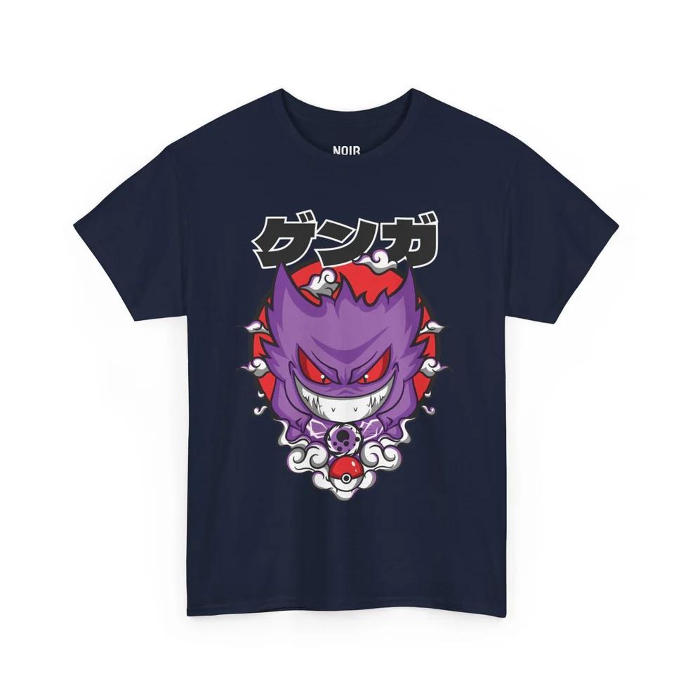 Pokémon Cursed Ghost Gengar Pure Cotton Tshirt for Men and Women Anime Style Fashion Comfortable Casual Short Sleeved Tshirt