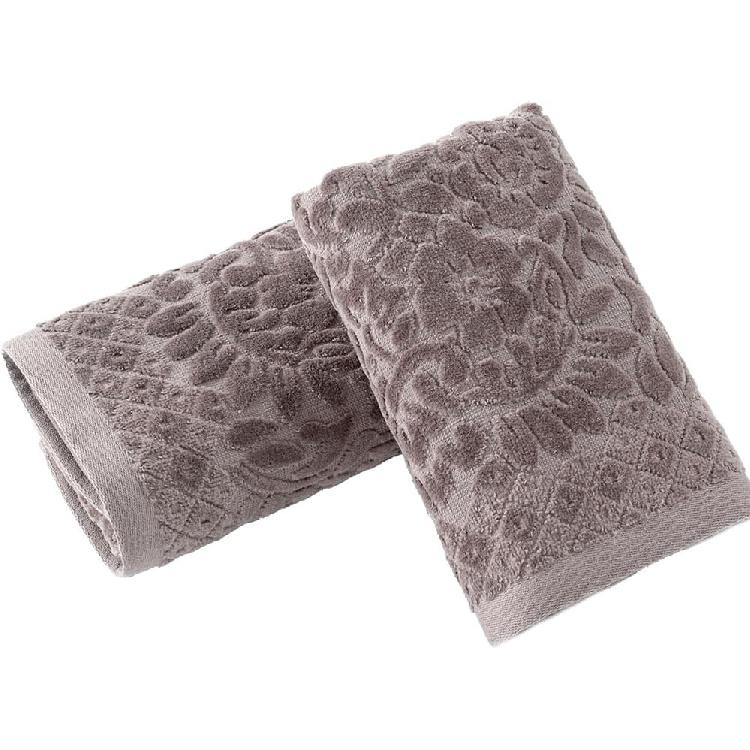 Khaki Hand Towel Set of 2 Checkered Textured 100% Cotton Quick-Dry Absorbent Soft Face Towels Bathroom Vine Jacquard Decor Kitchen Hotel Farmhouse шоколадный