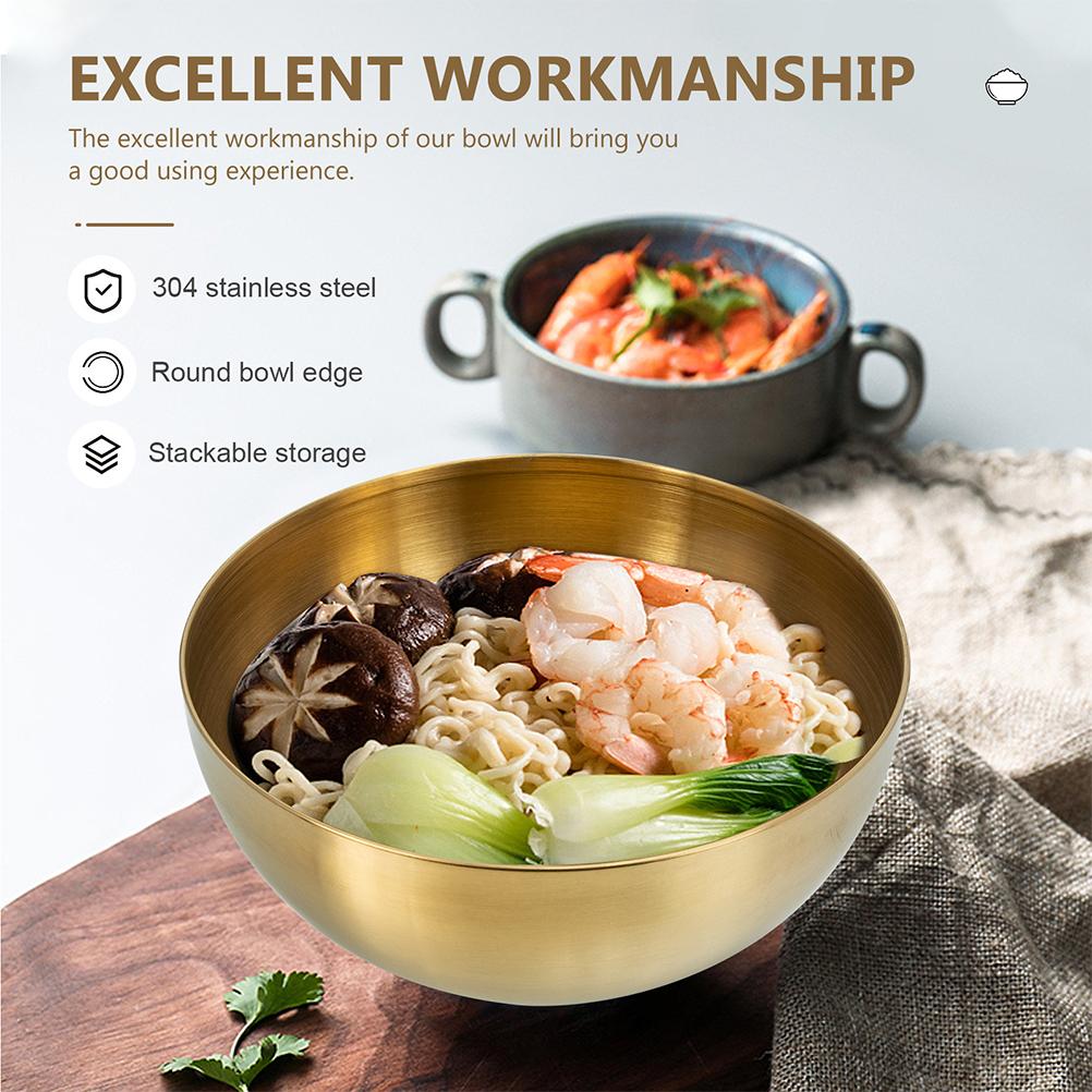 Home Rührschüssel Salat Lebensmittelbehälter Aufbewahrungsorganisator Goldene Edelstahlschüsseln