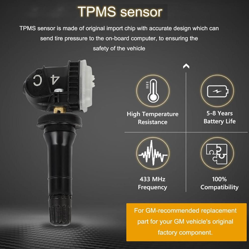 4-teiliges 433MHz Reifendrucksensor-Set für Chevrolet, Buick, Cadillac