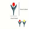 10pcs Plastic Tulip Flower Shape Garden Fence, Easy Assemble Decorative Edging For Fairy Garden, Yard, Outdoor Decor
