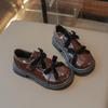 Belted Single Shoes for Girls for Performances, Small Leather Shoes