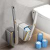 Disposable Toilet Brush Set with Replacement Heads Long Handle Automatic Lid Cleaner Brush Bathroom Hygiene Cleaning Tool Kit